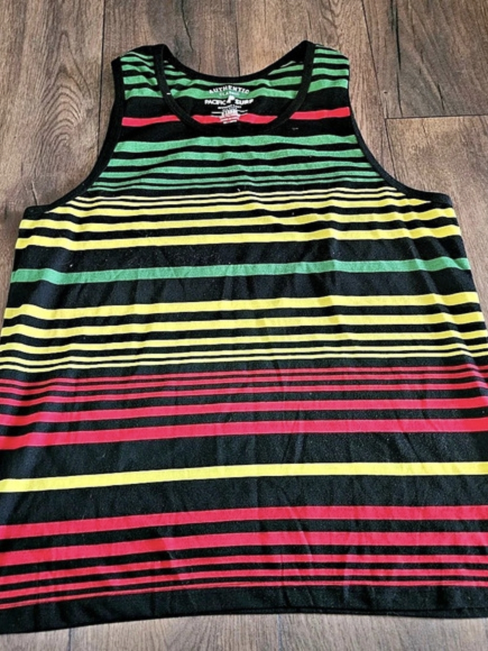 Pacific Surf Rasta Stripe Tank Top Men's Extra Large